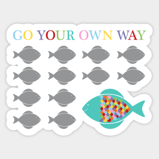 Go your own way fish Sticker